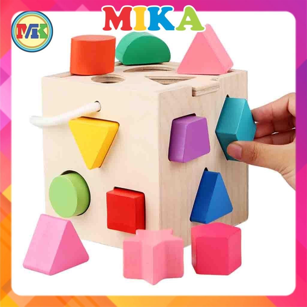 Đồ Chơi Hộp Thả Hình Khối Gỗ Nhiều Màu Sắc - Đồ Chơi Gỗ Thông Minh Cho Bé DC21