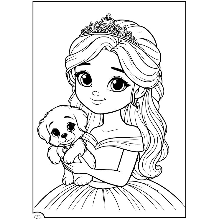 Bộ 50 Tờ Tranh Tô Màu Công Chúa Anime Chibi Cực Dễ Thương - Đồ Chơi Giấy Cô Gái Cute Cho Bé TM6004