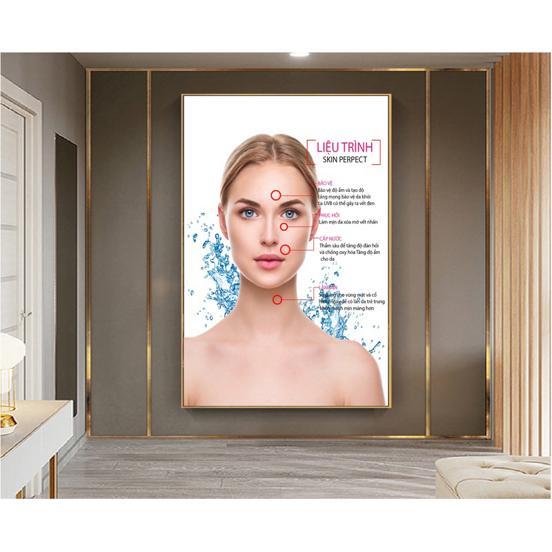Tranh Tráng Gương Treo Spa Làm Đẹp – Hình Ảnh Chăm Sóc Da Chuẩn Thẩm Mỹ