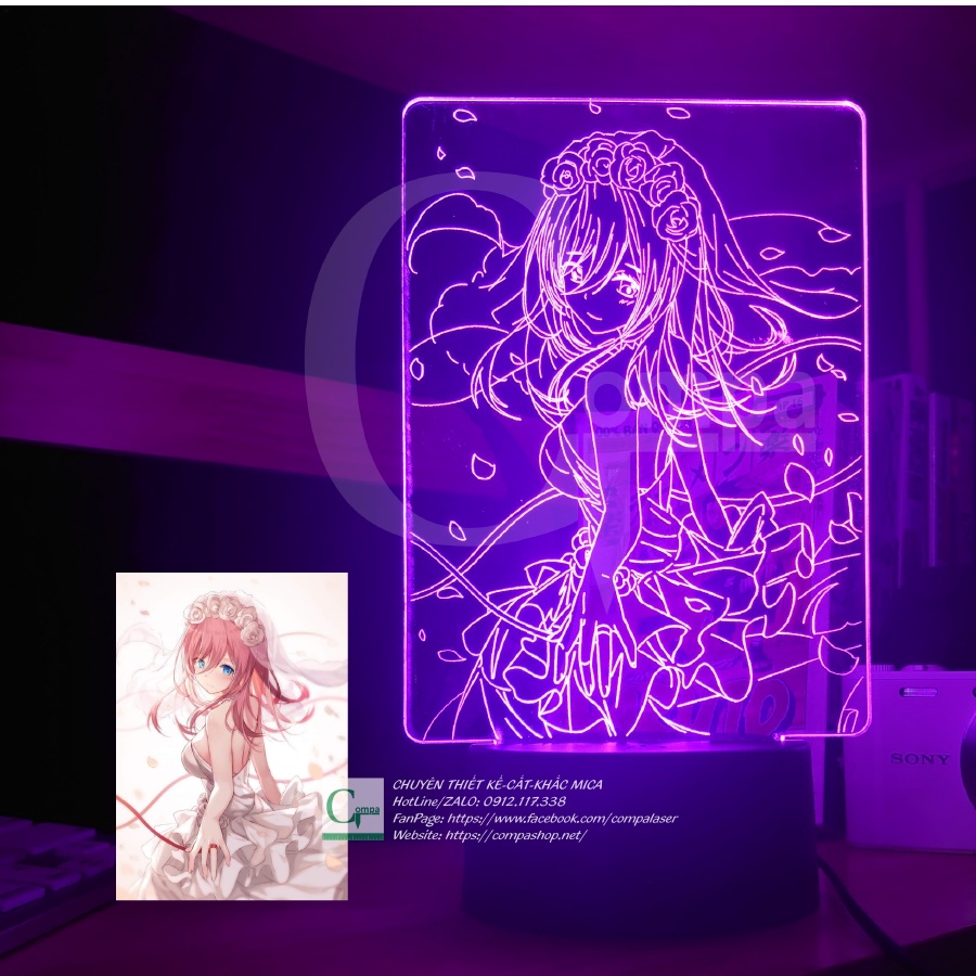 [ĐÈN NGỦ LED 3D ANIME ĐẸP] Đèn Ngủ Gotobun no Hanayome Miku Nakano Type 07 AGNH0207 16 MÀU TUỲ CHỈNH