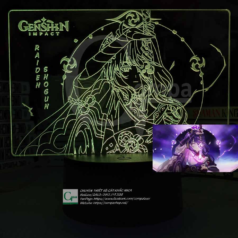[ẢNH SHOP TỰ CHỤP] Đèn Ngủ Genshin Impact Raiden Shogun Type 05 GGSI2305 16 MÀU TUỲ CHỈNH