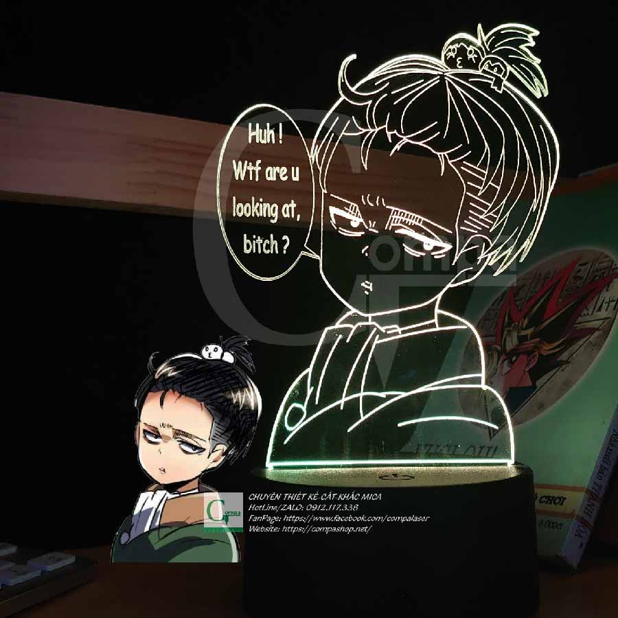 [Ảnh Shop Tự Chụp] Đèn Ngủ Attack on Titan Levi Ackerman Dễ Thương Type 12