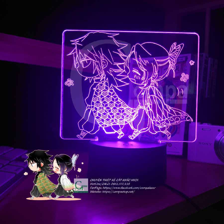 [ẢNH SHOP TỰ CHỤP] Đèn Ngủ Kimetsu No Yaiba Tomioka Giyuu x Kochou Shinobu AKNY9903 16 MÀU TÙY CHỈNH COMPASHOP