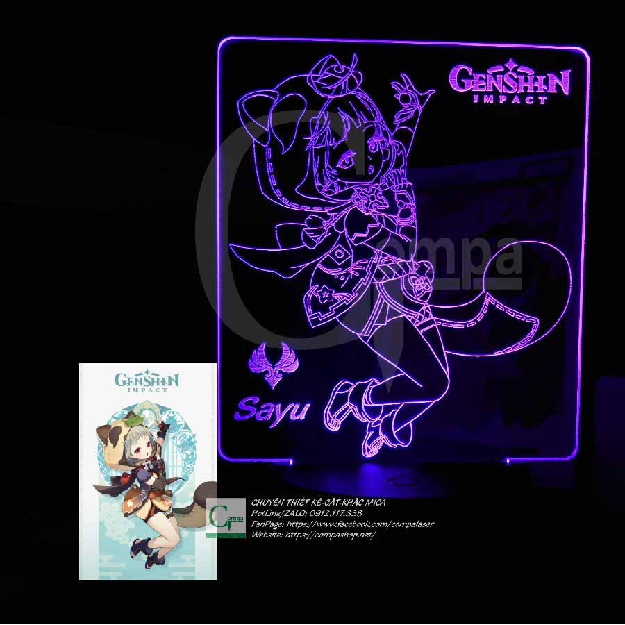 [ĐÈN NGỦ ANIME LED 3D] Đèn Ngủ Genshin Impact Sayu Type 01 GGSI2601 16 màu tùy chỉnh COMPASHOP