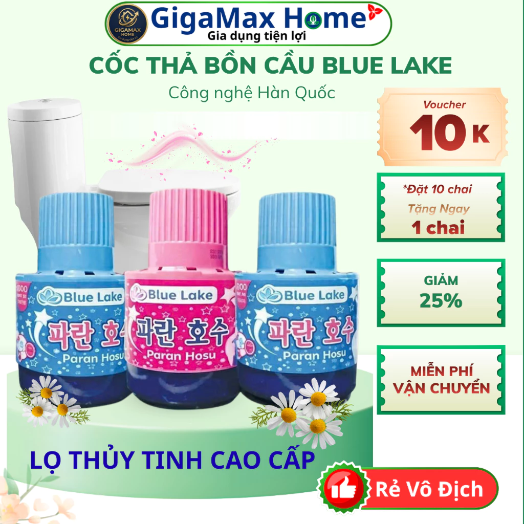 Combo 2 cốc thả bồn cầu Blue Lake công nghệ Hàn Quốc khử mùi, thơm nhà vệ sinh, sạch khuẩn 24H GigaMax Home