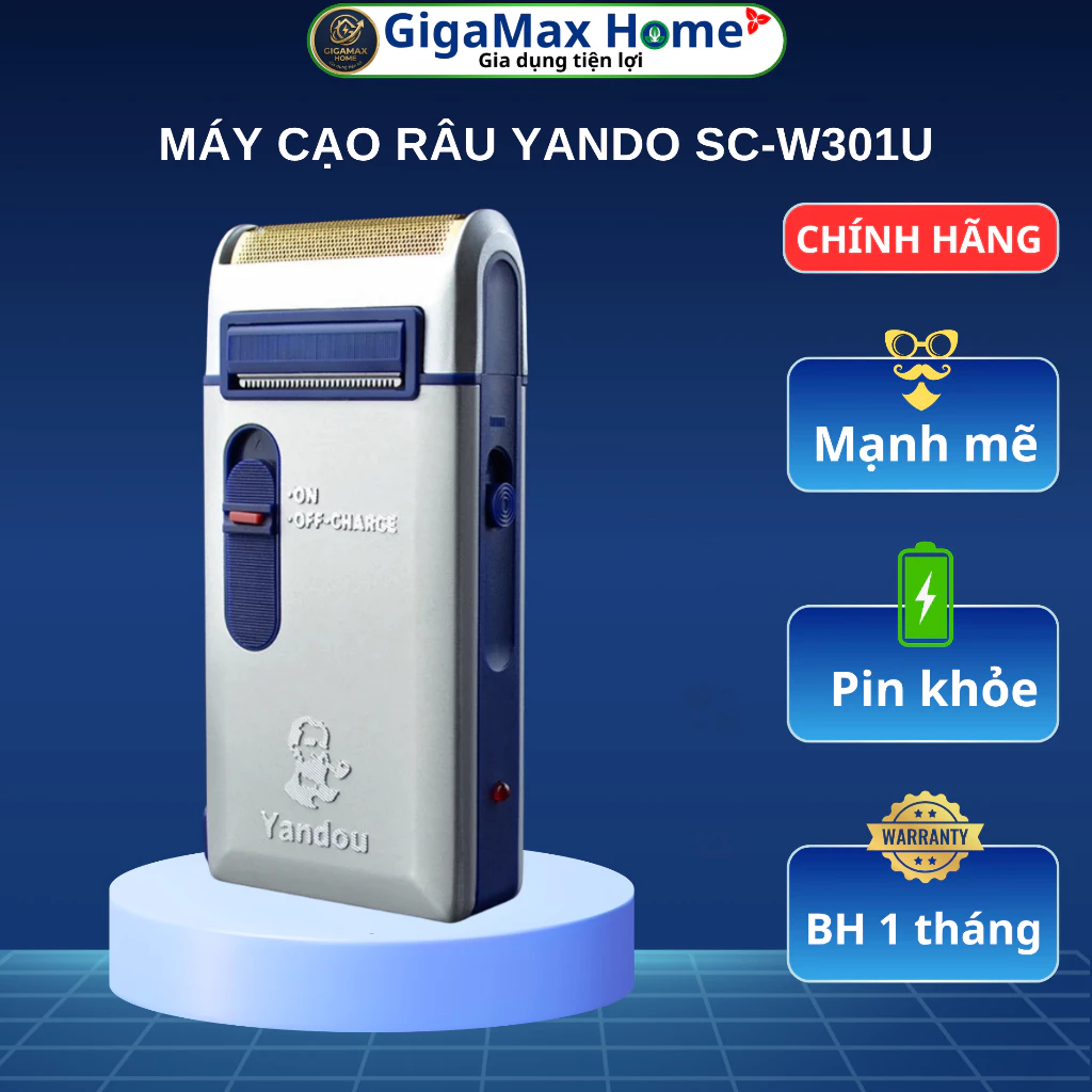 Máy Cạo Râu Yandou SCW 301U Cao Cấp – Thiết Kế Nhỏ Gọn, Lưỡi Thép Không Gỉ Sắc Bén, Cạo Sạch Êm Ái | GigaMax Home