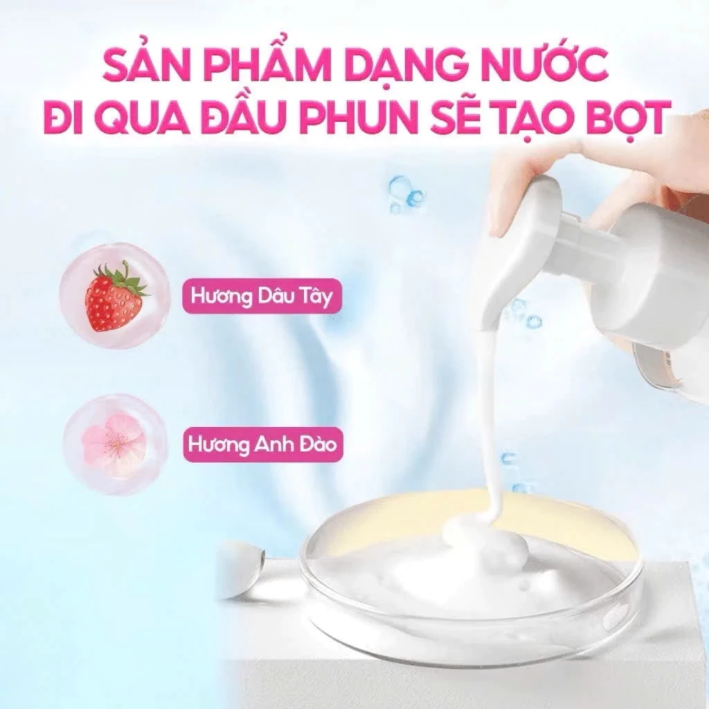 Nước Rửa Tay Dạng Bọt CleanZ 300ml – Hương Hoa Anh Đào Hương Dâu Sạch Khuẩn 99.9% & Dưỡng Ẩm Da Tay | GigaMax Home